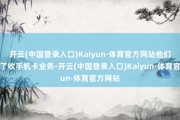 开云(中国登录入口)Kaiyun·体育官方网站他们还生息了收手机卡业务-开云(中国登录入口)Kaiyun·体育官方网站