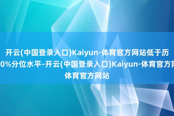 开云(中国登录入口)Kaiyun·体育官方网站低于历史40%分位水平-开云(中国登录入口)Kaiyun·体育官方网站